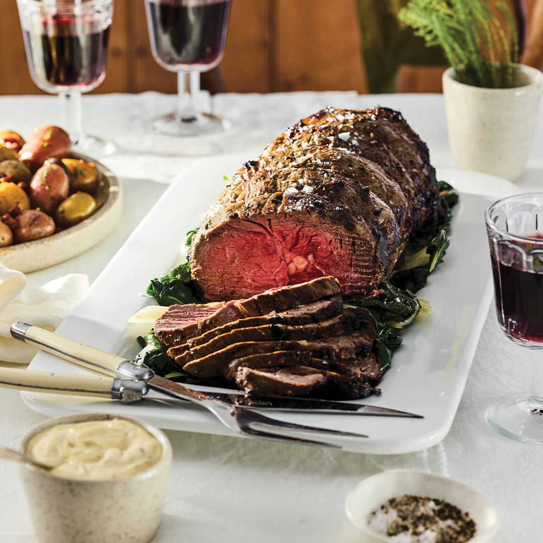 BALSAMIC ROASTED SCOTCH FILLET WITH GARLICKY GREENS Farro Fresh New Zealand